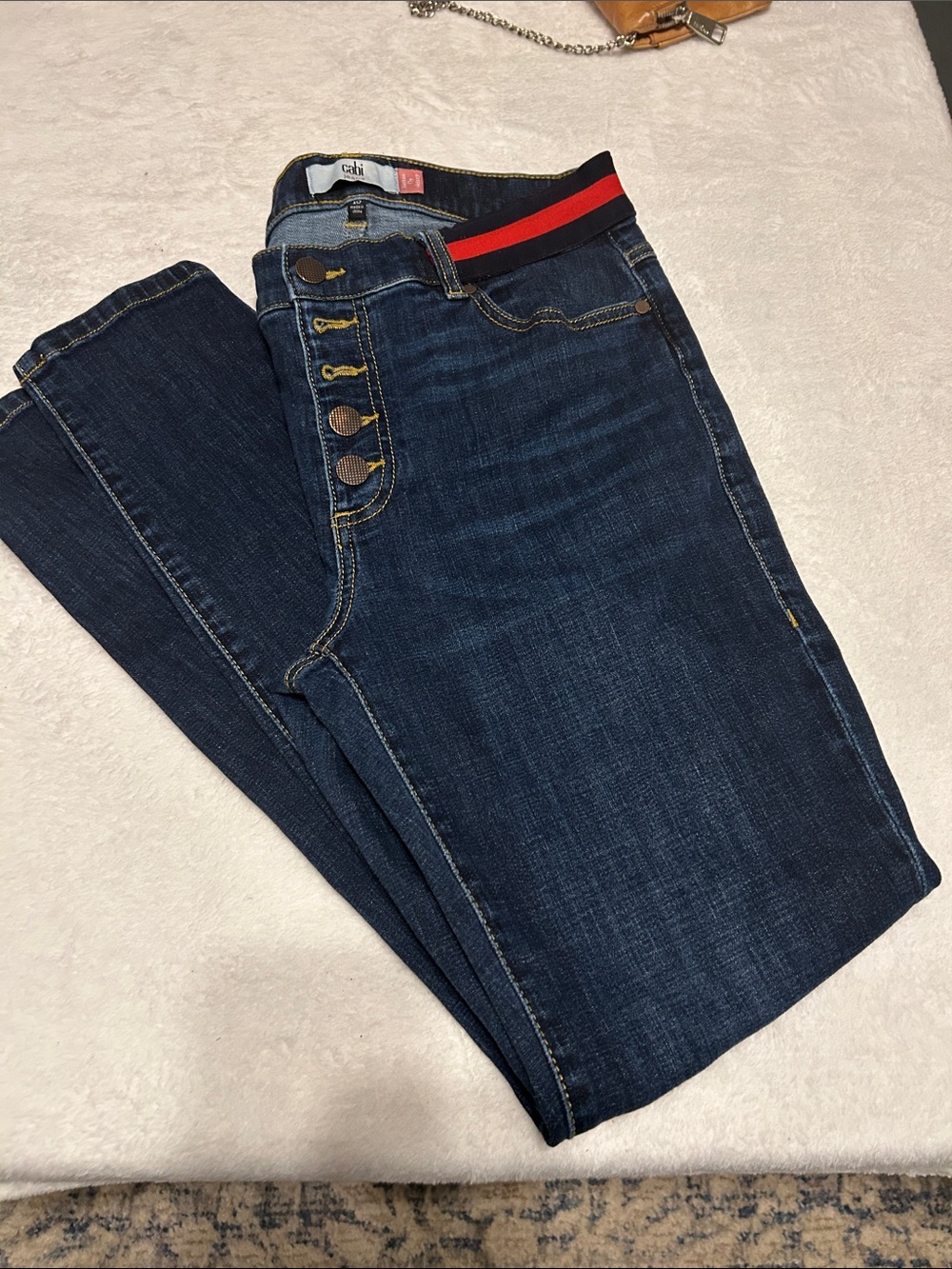 Cabi Simone Dark Wash Denim Jeans Skinny Button Fly Size 10